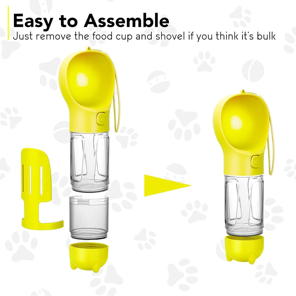 3 in 1 Portable Dog Water Bottle Dispenser-Dog Food Container with Doggy Poop Bags