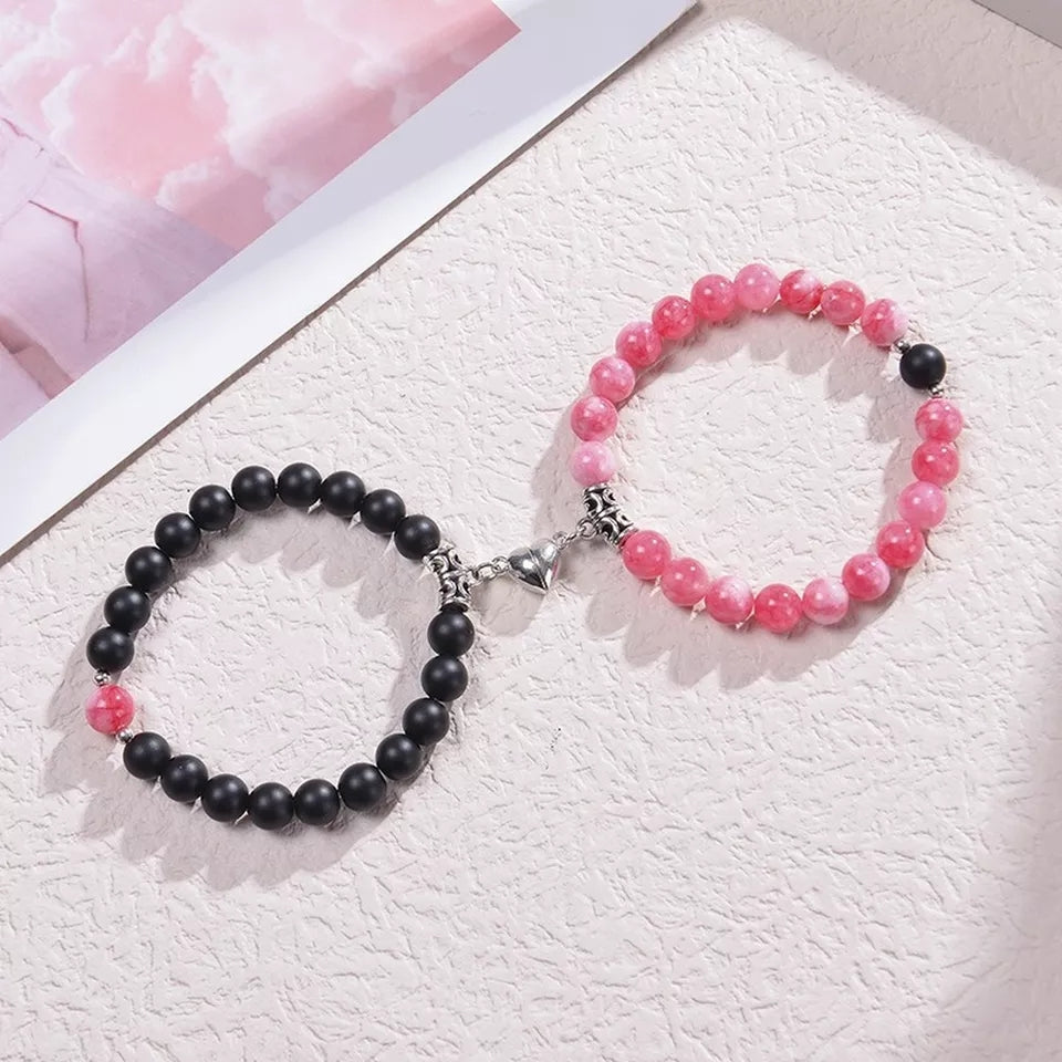 Special couple magnetic heart bracelets