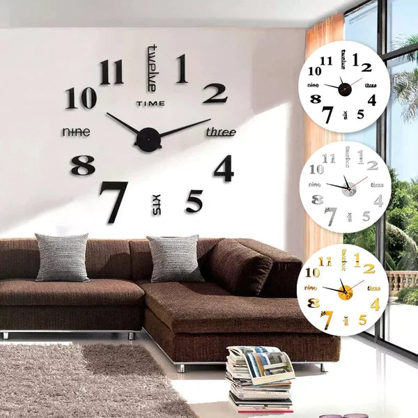 TimeCraft™ - Modern Decoration Large 3D DIY Wall Clock Stickers