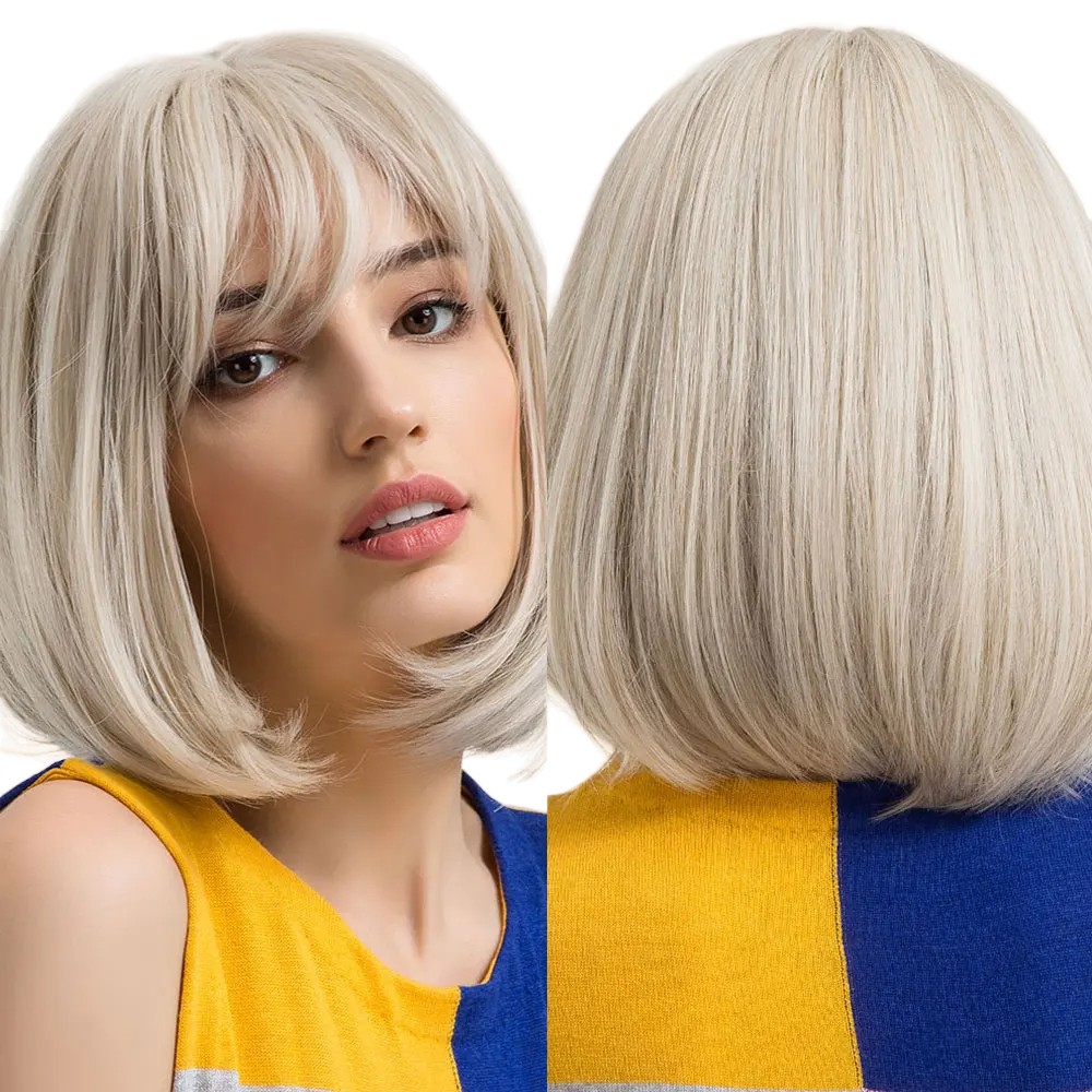 Short Straight Bob Wig with Bang