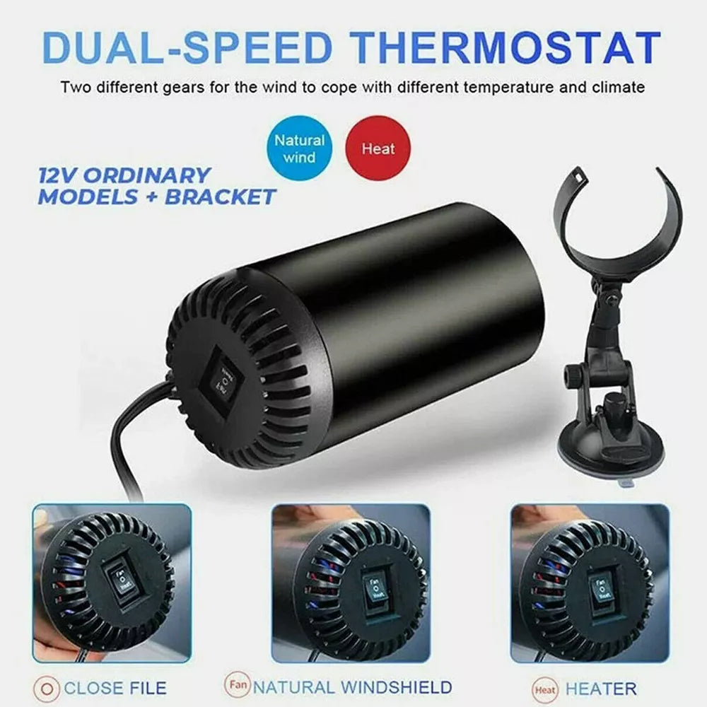 Fast Heating Cup Shape Car Warm Air Blower - Fast Heating & Cooling Adjustable 360 Degree Rotatable Plug and Use for Car, SUV , RV and Truck