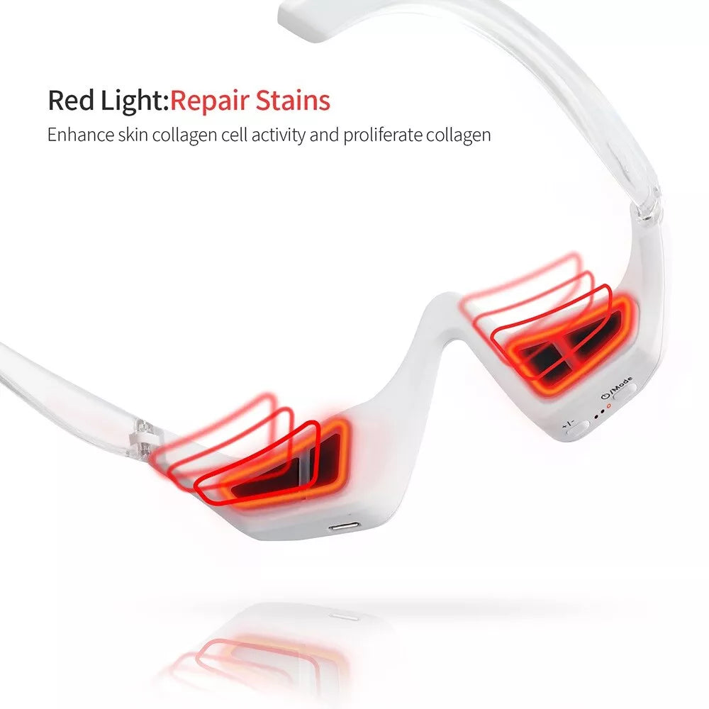 3D Micro-Current Pulse Eye Massager with Red Light - Relieves Dark Circles, Removes Wrinkles, Anti-Ageing