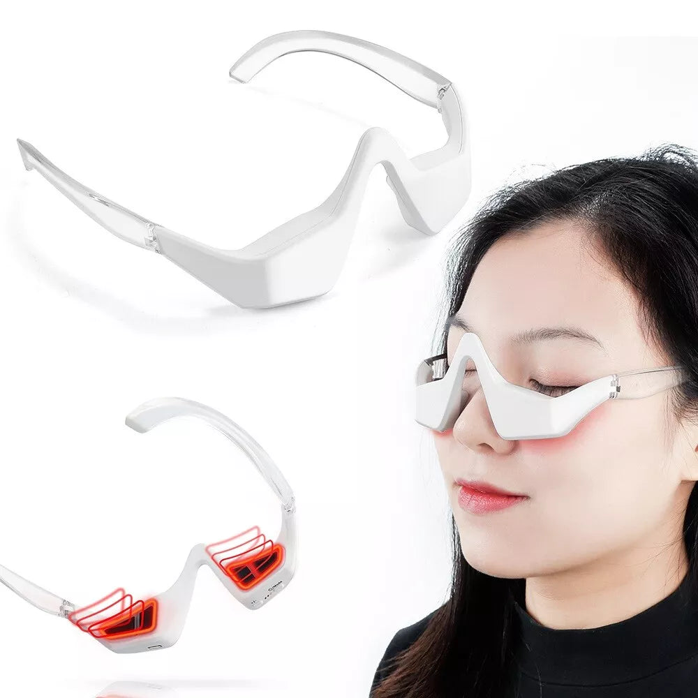 3D Micro-Current Pulse Eye Massager with Red Light - Relieves Dark Circles, Removes Wrinkles, Anti-Ageing