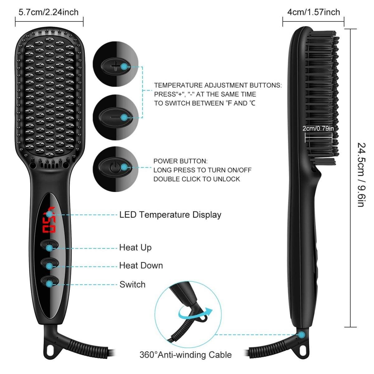 Hair Straightener Hot Comb-Beard Straightener