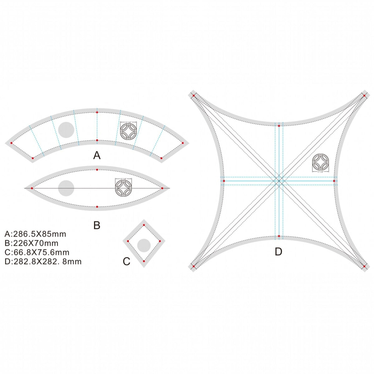 Template Sewing Patchwork Quilting Ruler