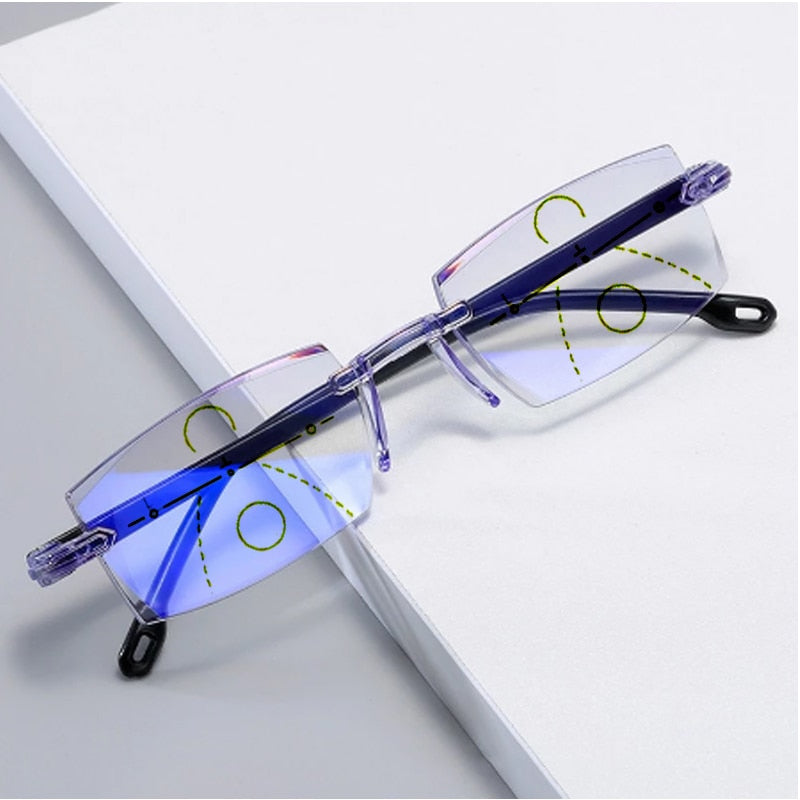 ColorLight® Blue gems high hardness Anti-wear anti blue light intelligent dual focus reading glasses