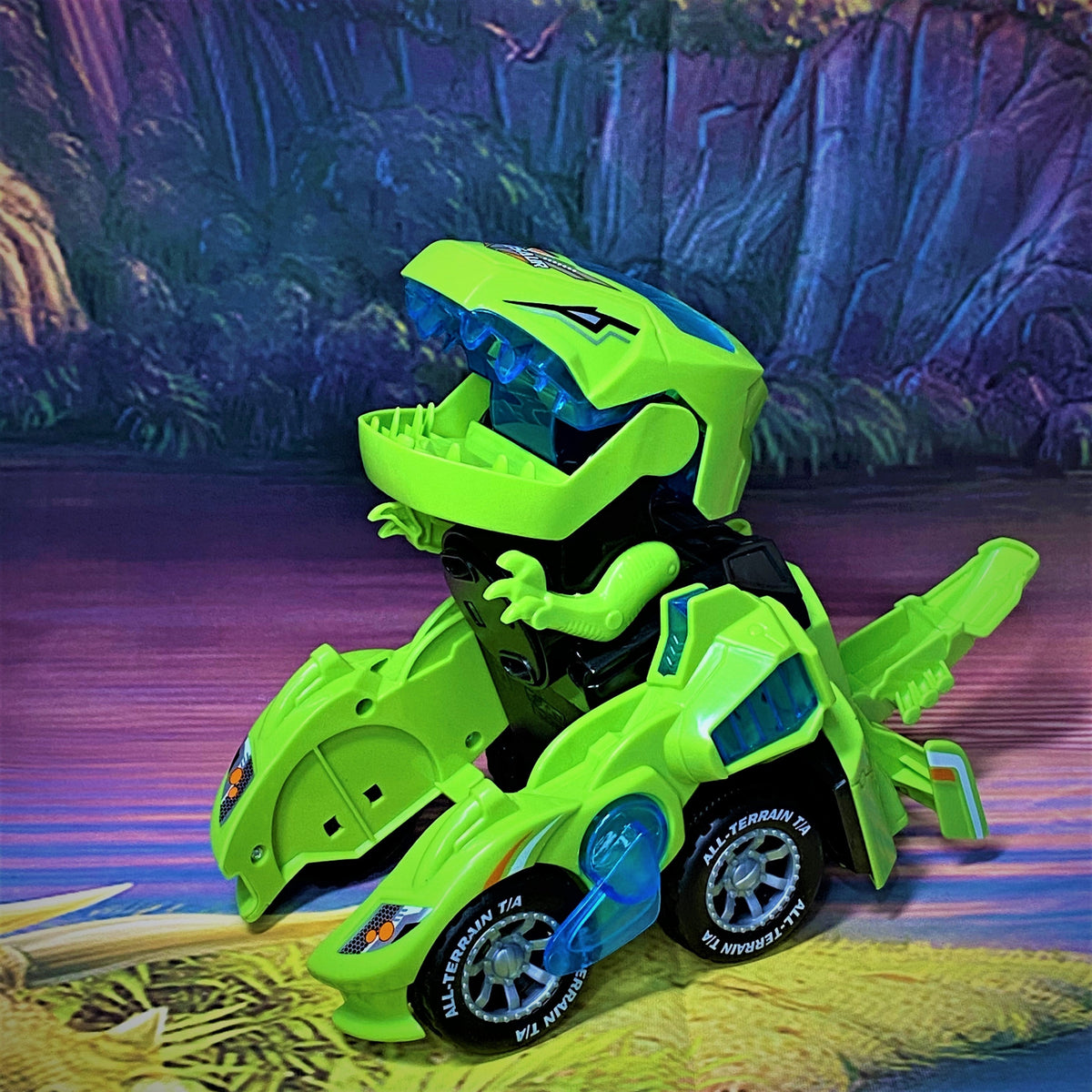 Transforming Dinosaur LED Car