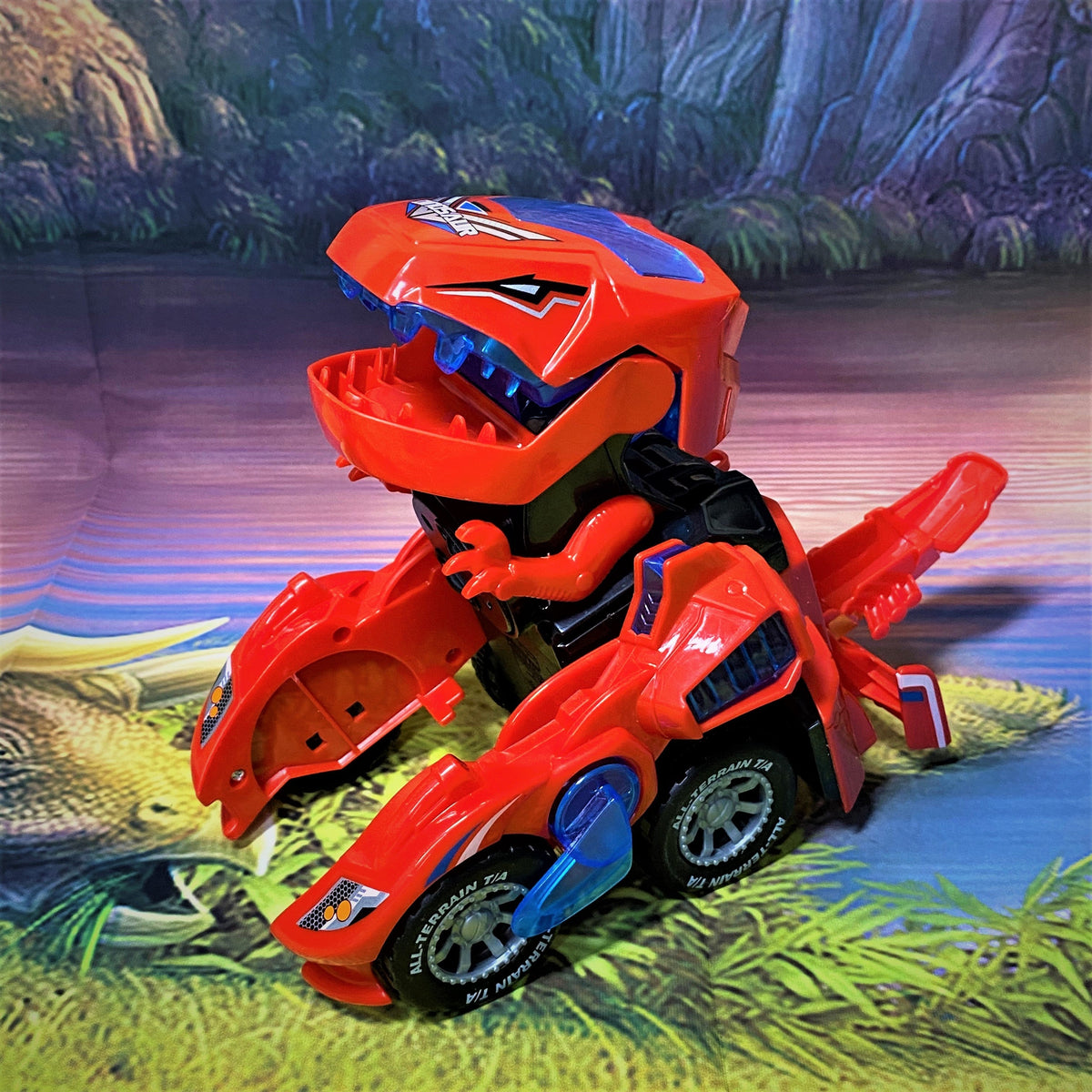 Transforming Dinosaur LED Car