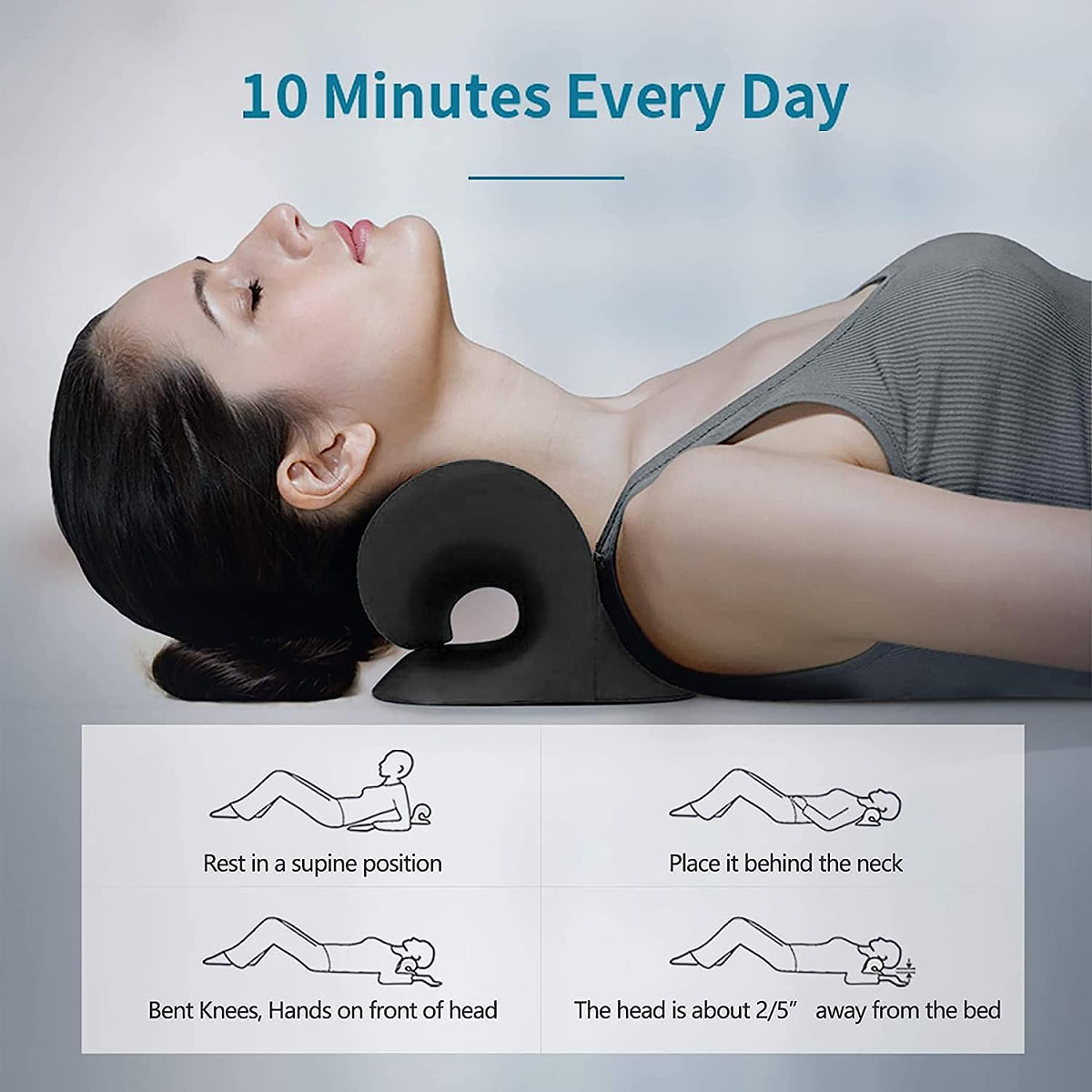 Neck Stretcher Cervical Chiropractic Traction Device Pillow for Pain Relief