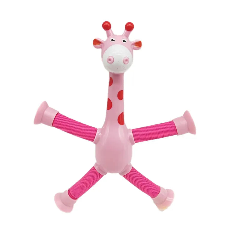 Telescopic suction cup giraffe toy