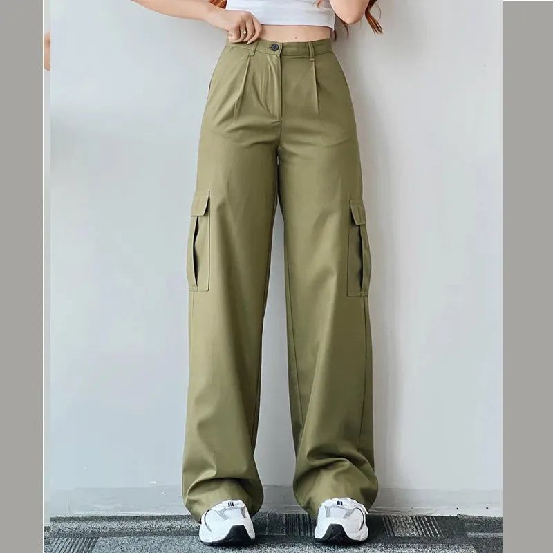 Mid-waist Straight Fit Cargo Pants