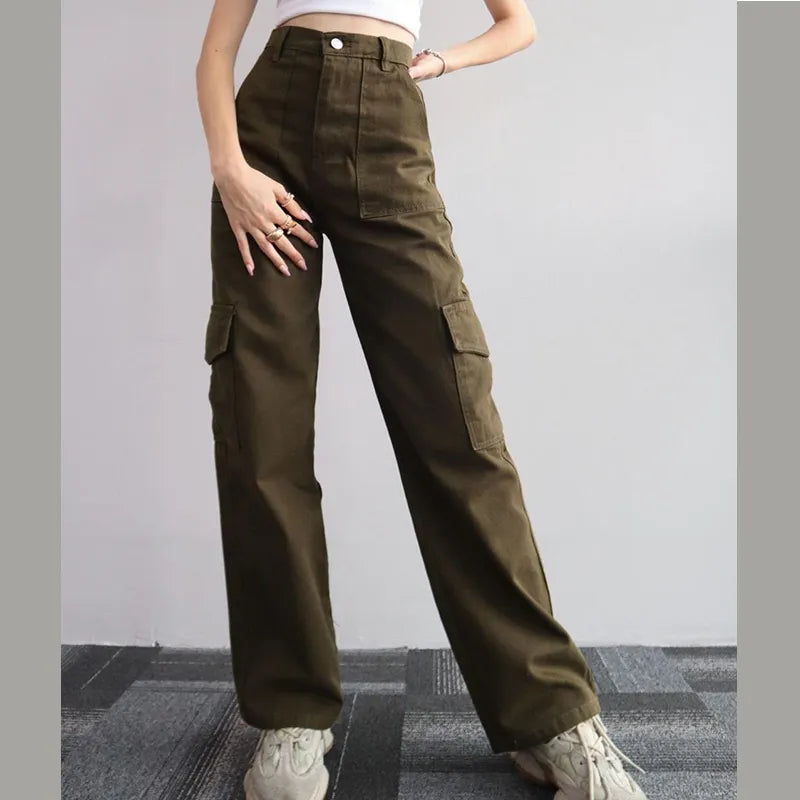 Mid-waist Straight Fit Cargo Pants