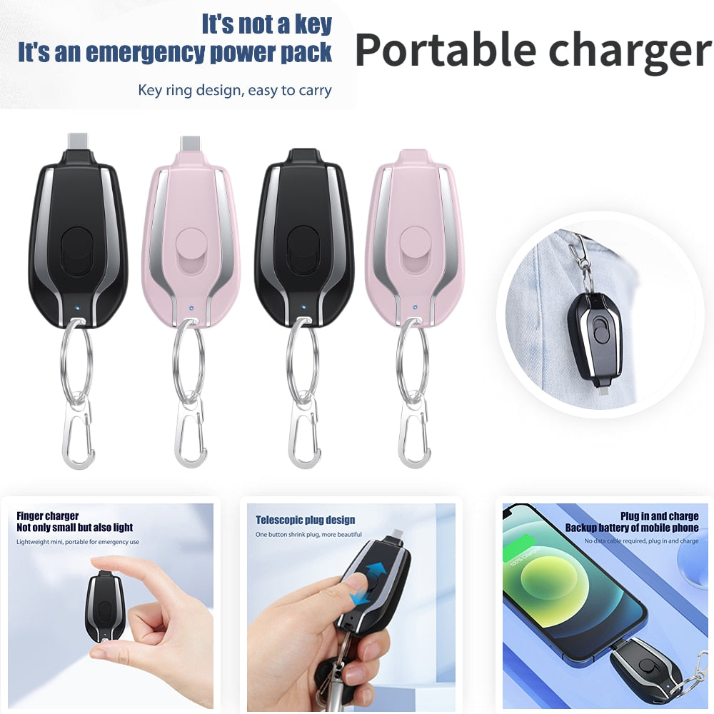 Mini Keychain Power Bank (1500mAh)