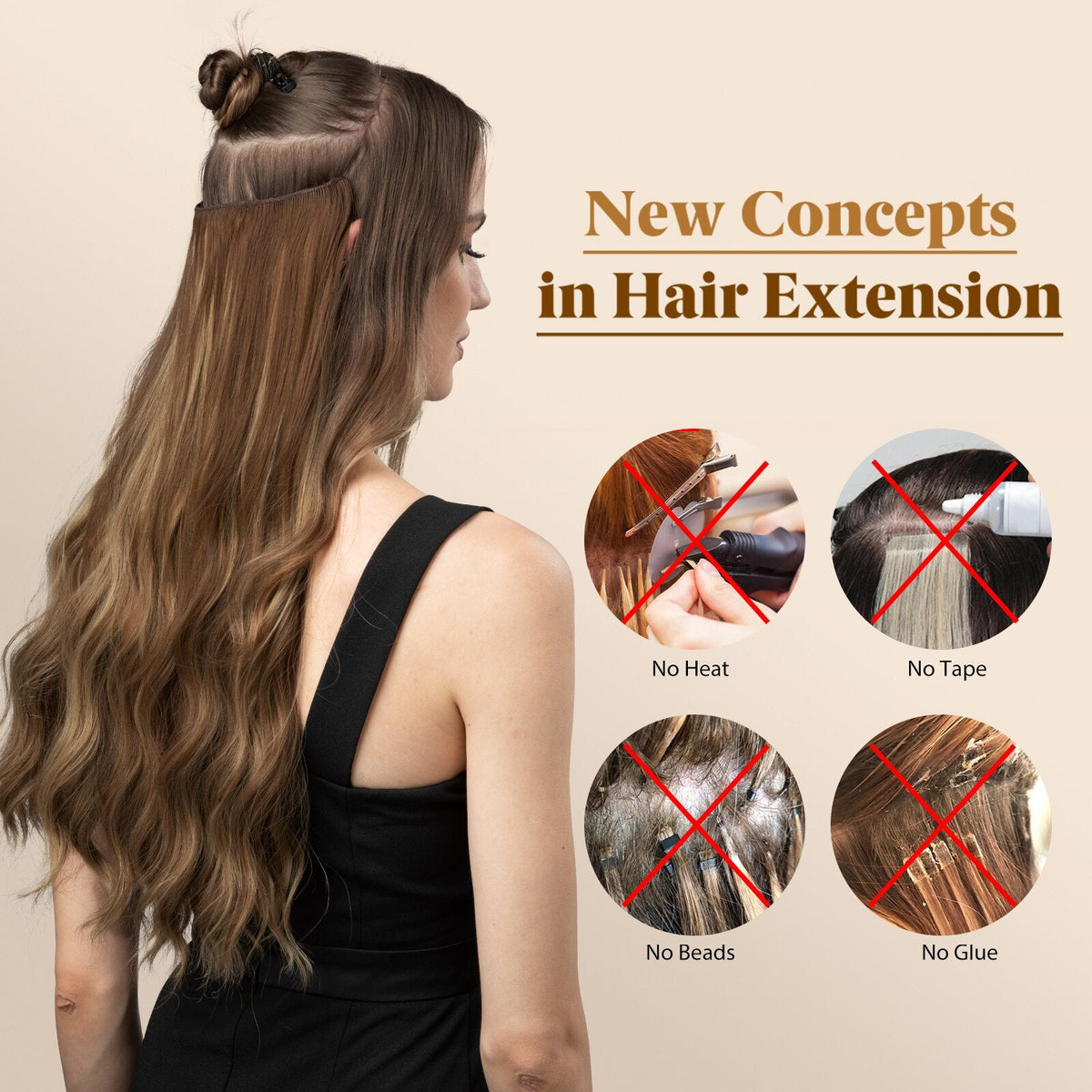 Invisible Hair Extensions - Strong and indestructible