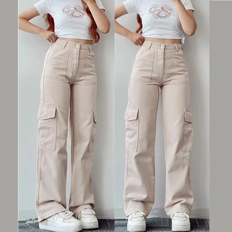 Mid-waist Straight Fit Cargo Pants