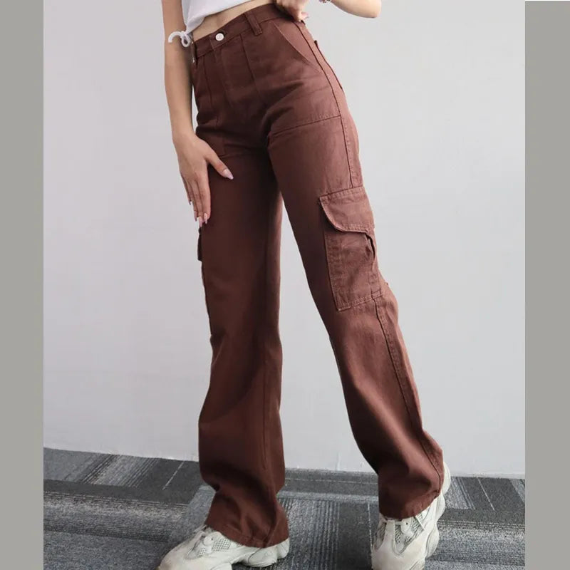 Mid-waist Straight Fit Cargo Pants