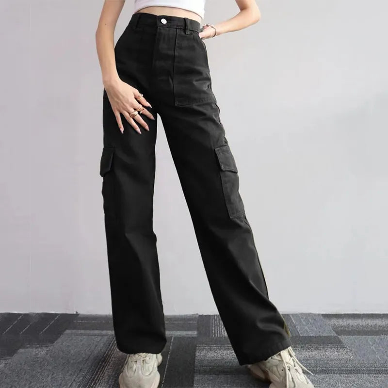 Mid-waist Straight Fit Cargo Pants