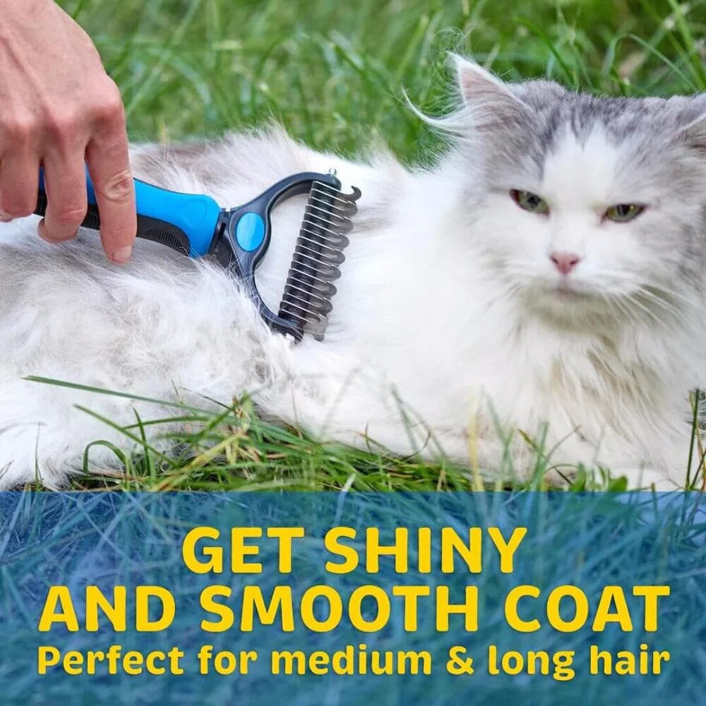 Deluxe pet-safe dematting comb