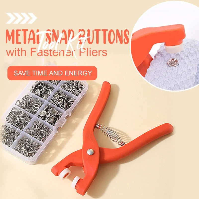 Metal Snap Buttons with Fastener Pliers Tool Kit