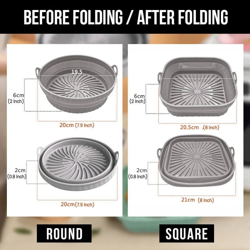 Foldable Air Fryer Silicone Grill Pan