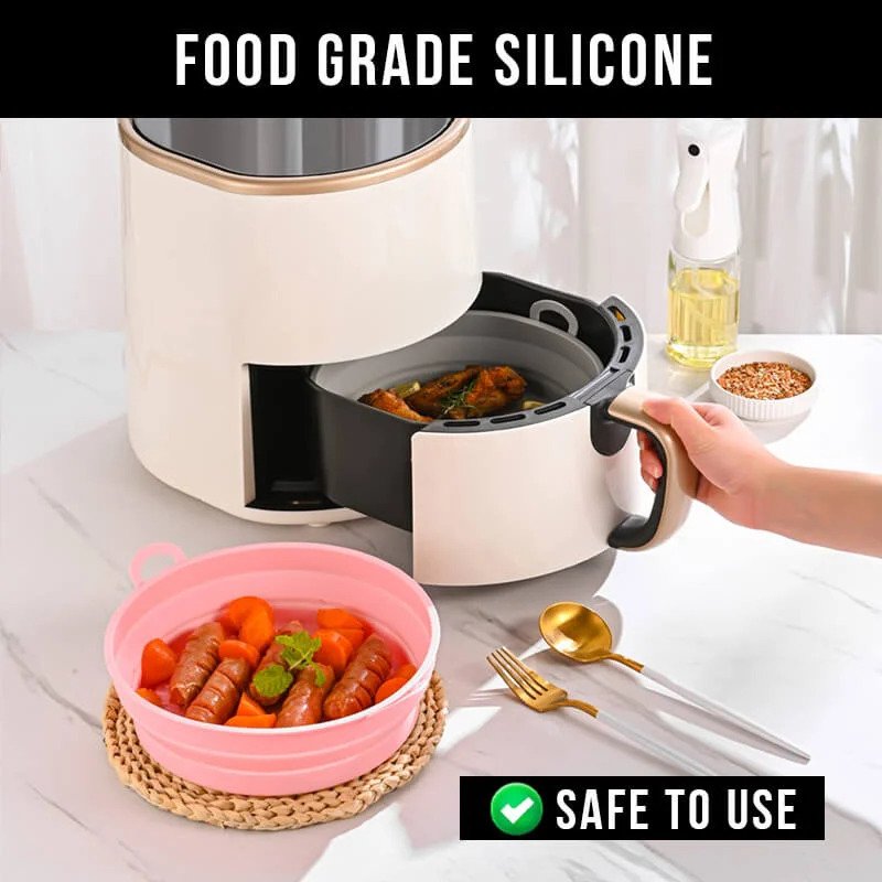 Foldable Air Fryer Silicone Grill Pan