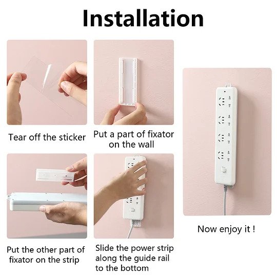 Adhesive Punch-free Socket Holder (4 pcs)