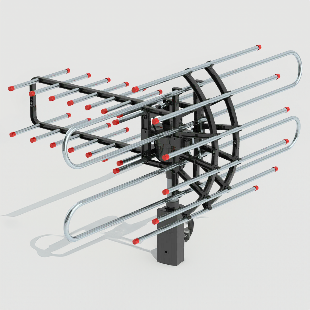 Long Range TV Antenna, 500+ Miles, 360° Outdoor American Booster, 4H VHF/UHF