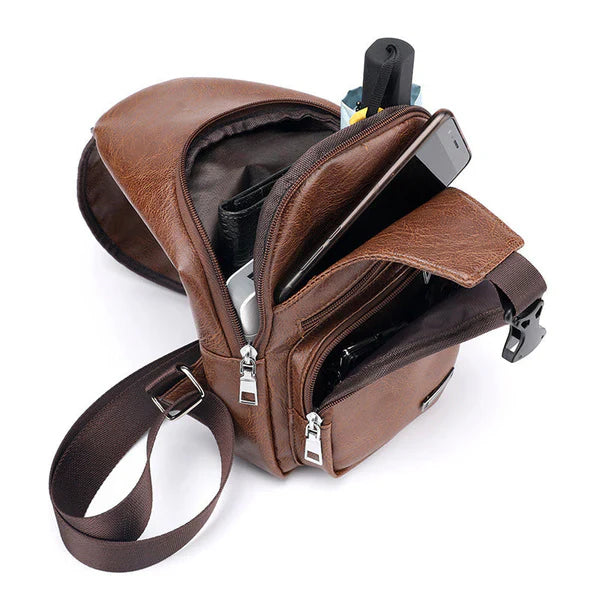 StreetSmart™ - Men's Crossbody Multifunctional Leather Bag