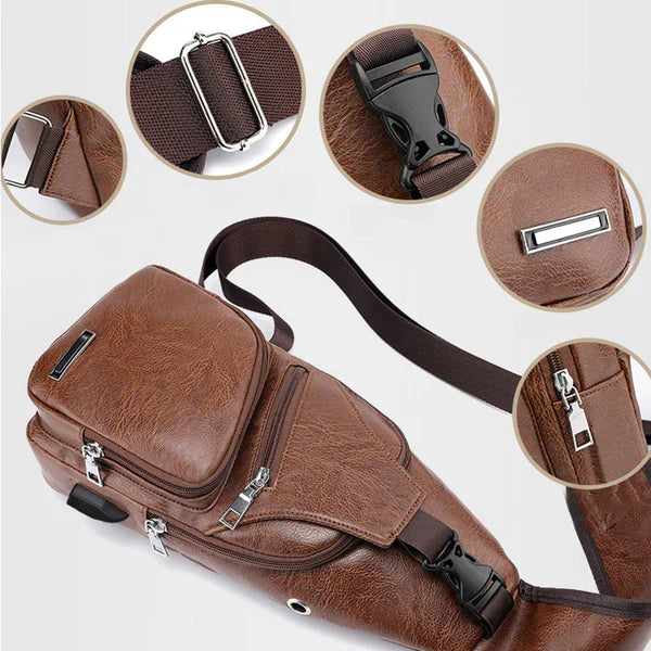 StreetSmart™ - Men's Crossbody Multifunctional Leather Bag